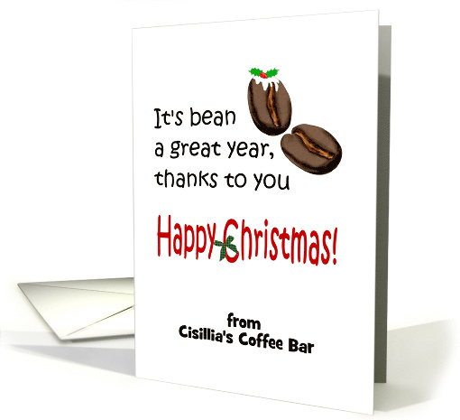 Christmas Coffee Beans Christmas Greetings From Cafe card (982457)