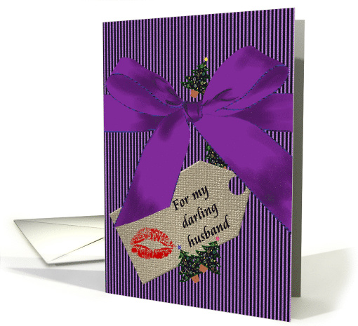 Christmas for Husband Gift Wrapped with Love and a Kiss card (982645)