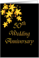 50th Golden Wedding Anniversary Invitation Gold Leaves card