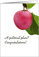 Congratulations on New Job A Desirable Position Juicy Plum on Branch card