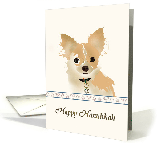 Hanukkah Cute Chihuahua Menorah Dreidel and Star of David card