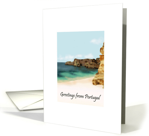 Greetings from Portugal Ink Drawing of the Algarve Blank card (989267)