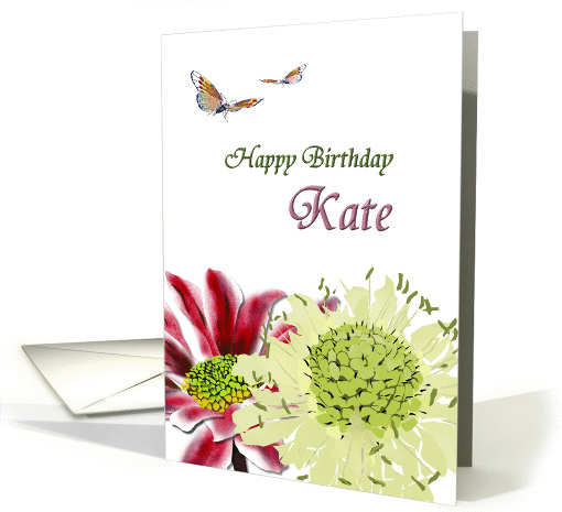 Birthday for Kate, Flowers and butterflies card (989713)
