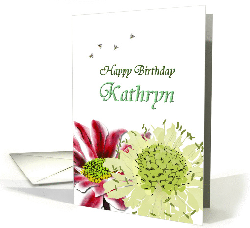 Birthday for Kathryn, Flowers and bees card (989715)