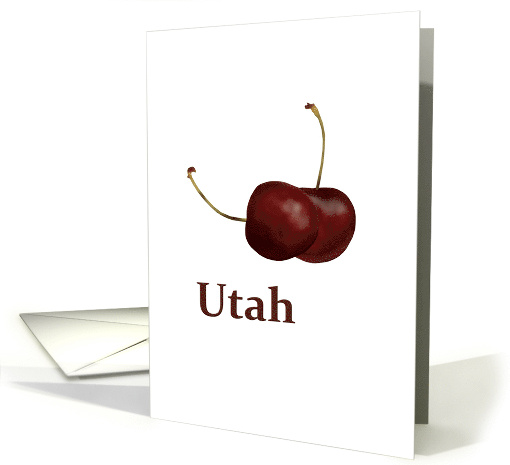 Utah Cherry State Fruit Symbol Blank card (990071)