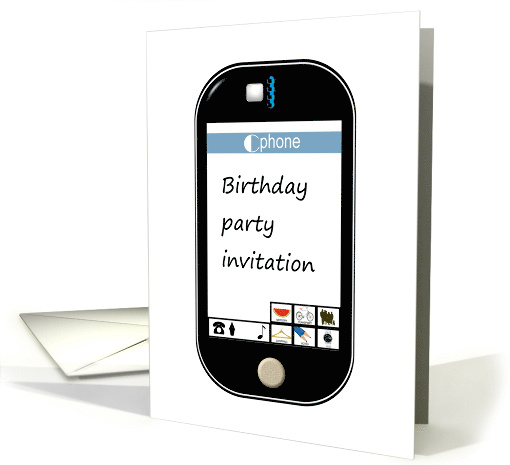 Birthday Party Invitation Message On Cellphone Screen card (990883)
