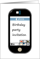 Birthday Party Invitation Message On Cellphone Screen card