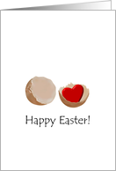 Hatched with Love Red Heart Inside an Egg Easter card