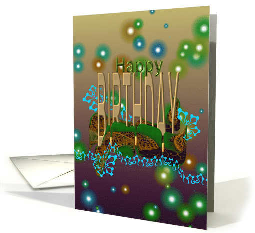Birthday Abstract Shapes in Hues of Blues and Greens card (993301)