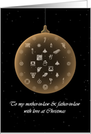 Christmas for In-Laws Christmas Icons in a Glass Bauble card