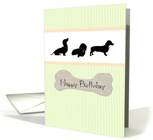 Birthday Dachshunds and a Juicy Bone card (996245)