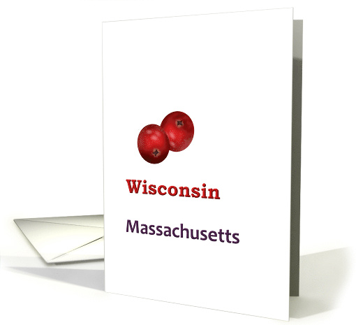 Wisconsin and Massachusetts Cranberry State Fruit Symbol Blank card