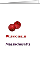 Wisconsin and Massachusetts Cranberry State Fruit Symbol Blank card