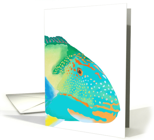 Colorful Parrot Fish Blank card (996563)