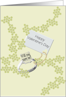 Valentine’s Day proposal, Marry me solitaire ring card