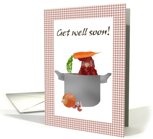 Get Well Soon Chicken Soup On The Boil card (997573)