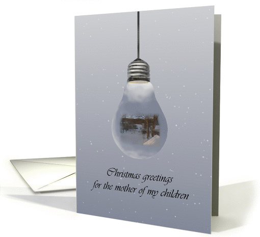 Christmas greetings for mother of my children, Snow scene... (997887)