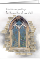 Christmas for Mother of my Child Christmas Tree Through Church Window card