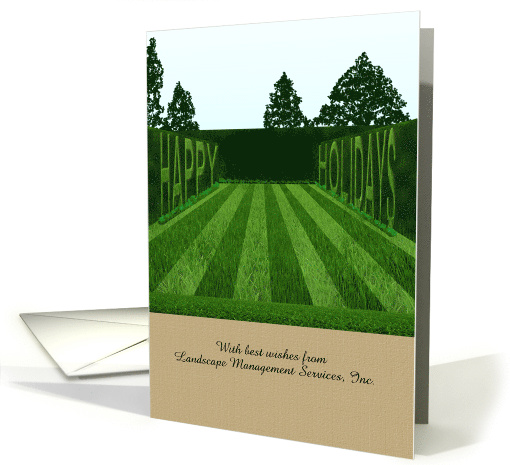 Happy Holidays Landscaping Company To Clients Manicured Lawn card