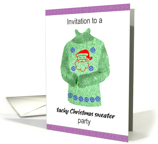 Tacky Christmas Sweater Party Invitation One Ugly Sweater card