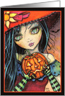 Little Witch - Halloween Witch and Jack-o-Lantern card