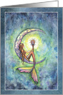 Mermaid Moon Watercolor Fantasy Art by Molly Harrison card