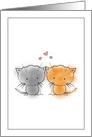 Happy Anniversary Card Two Cats and Hearts card