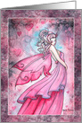 Fairy of Love Pink Hearts - Valentine Card by Molly Harrison card