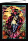 Sugar Skull Girl Halloween Day of the Dead Card