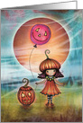 Cute Little Halloween Girl Happy Halloween card