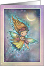 Whimsical Fairy with Orange Tabby Kitten Illustration Any Occasion Blank card