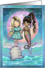 Best Friends Forever Fairy and Mermaid Moon and Ocean card
