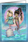 Thinking of You Best Friends Forever Fairy and Mermaid Moon and Ocean card