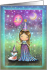 Sweet Birthday Girl with Cute Fox and Balloon for 13 Year Old card