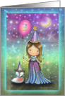 Sweet Birthday Girl with Cute Fox and Balloon for 2 Year Old card