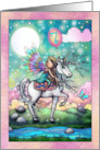 7th Birthday Fairy Princess and Unicorn Friend card