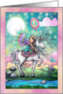 9th Birthday Fairy Princess and Unicorn Friend for Girls card