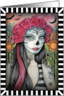 Sugar Skull Girl Halloween Card Day of the Dead card