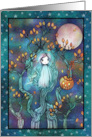 A Little Ghost in the Trees Cute Halloween Art card