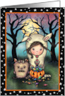 The Trick-or-Treaters Cute Halloween Art card