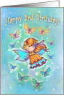3rd Birthday Cute Fairy with Butterflies card