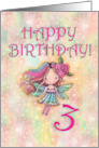 3rd Birthday Girls Fairy in Heart Background card