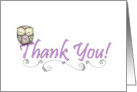 Thank You Little Owl with Purple Hearts card