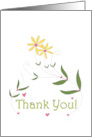 Thank You Sweet Flowers and Hearts card