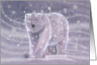 Chirstmas Holiday Magical Polar Bear Snowflakes and Sparkling Sky card