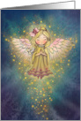 Little Golden Christmas Angel card