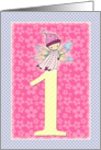 1 Year Old Birthday Card - Little Fairy Baby card