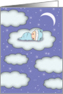 Congratulations - Baby on Cloud - Starry Night card