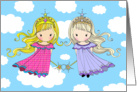 Twin Girls Fairy Princess Birthday Card