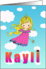 Birthday Card - Kayli Name - Fairy Princess in Clouds card